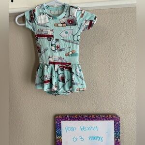 Posh Peanut Mint Green Medical Print Dress